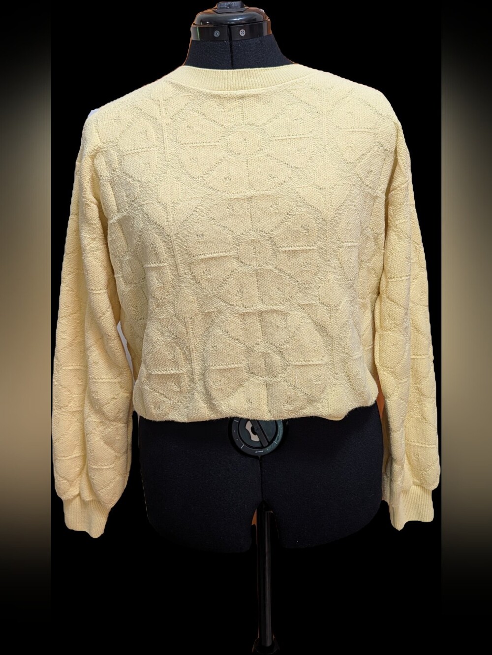 Roller Rabbit Yellow Textured Crewneck Sweater